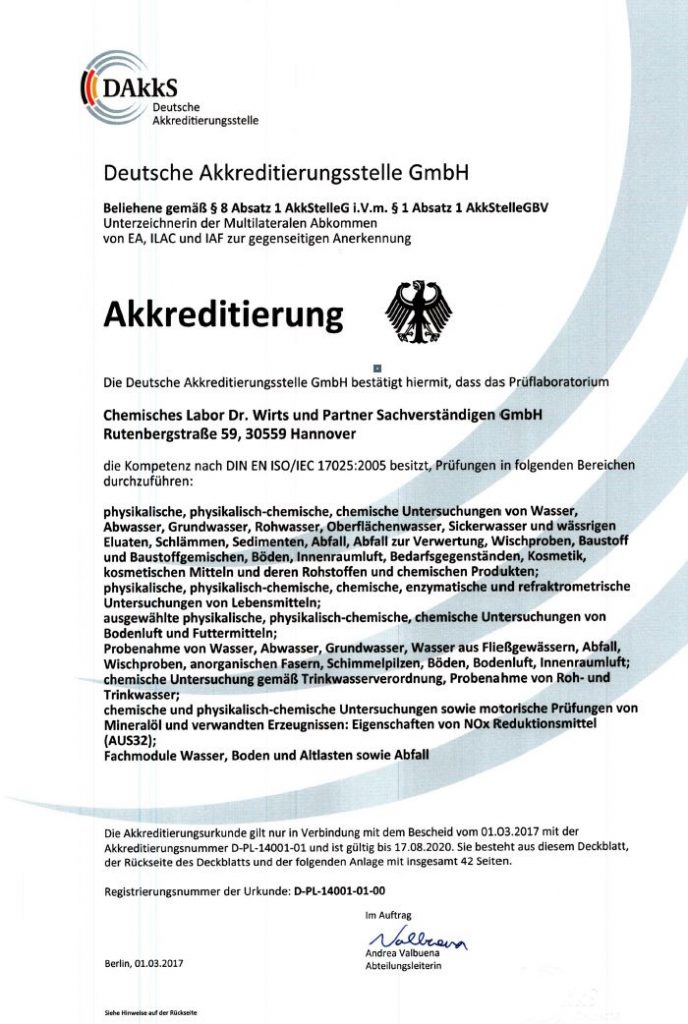 DAkkS - Akkreditierungsurkunde